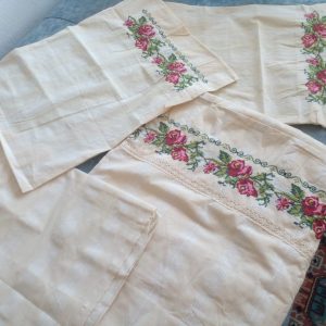 Buldan bezi kanaviçeli nevresim takımı